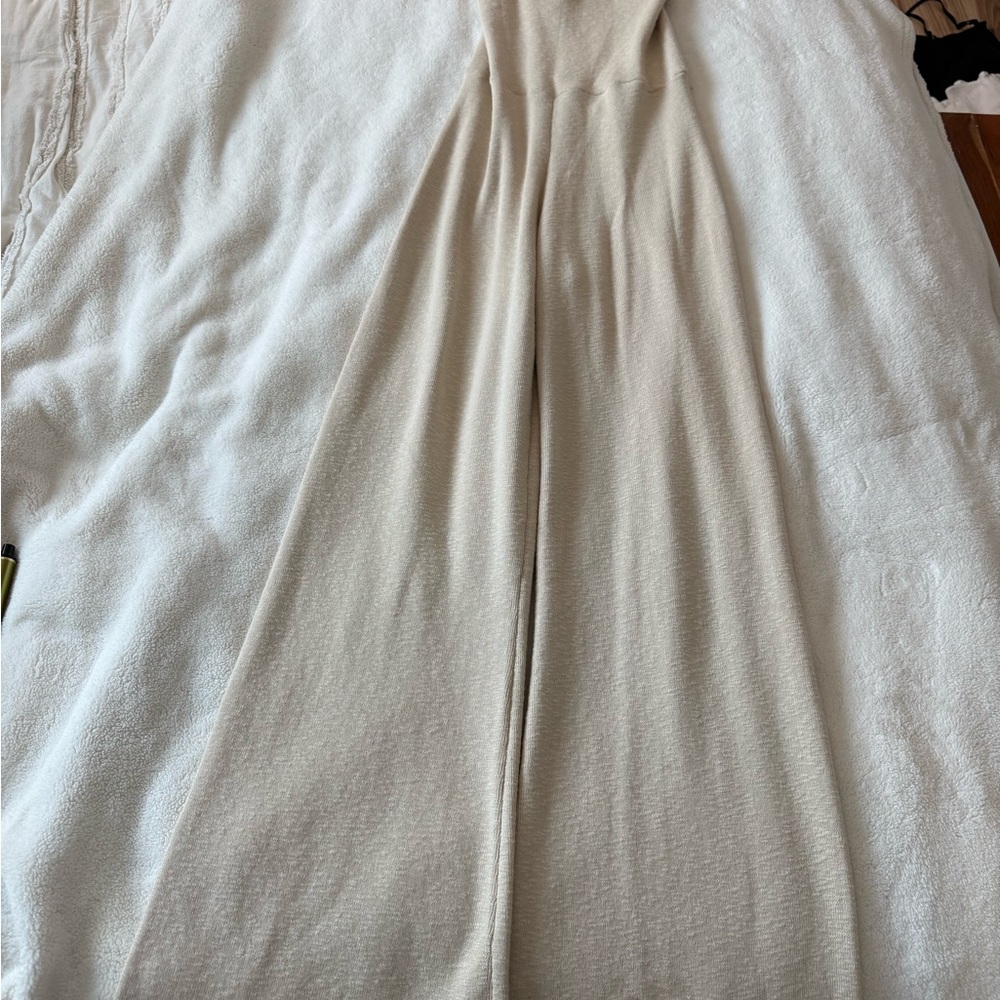 Elegant Cream Wide-Leg Pants